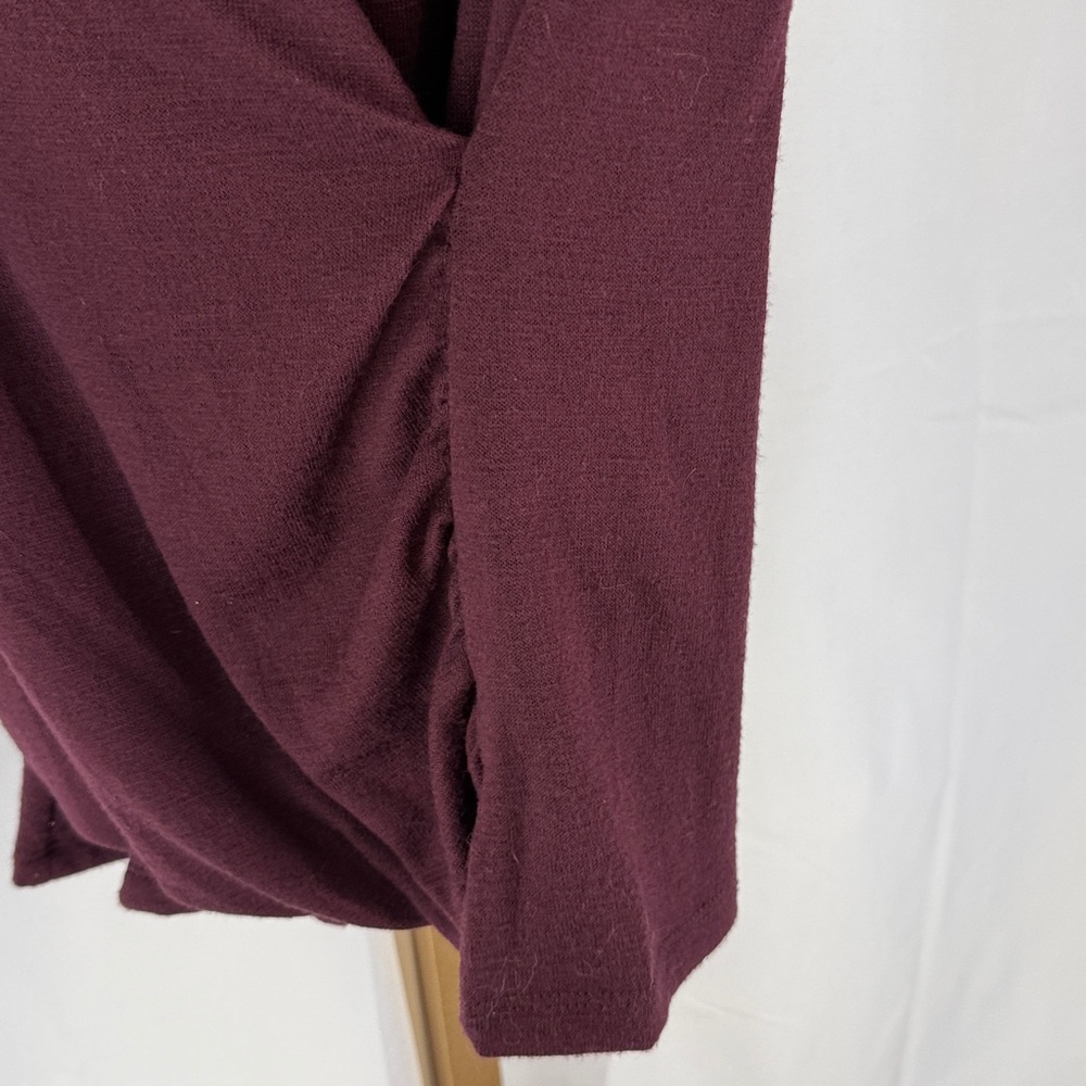 41 Hawthorn Benni Wrap Front Ruche Knit Tank Top Shirt - Wine Burgundy - Small - Picture 13 of 13